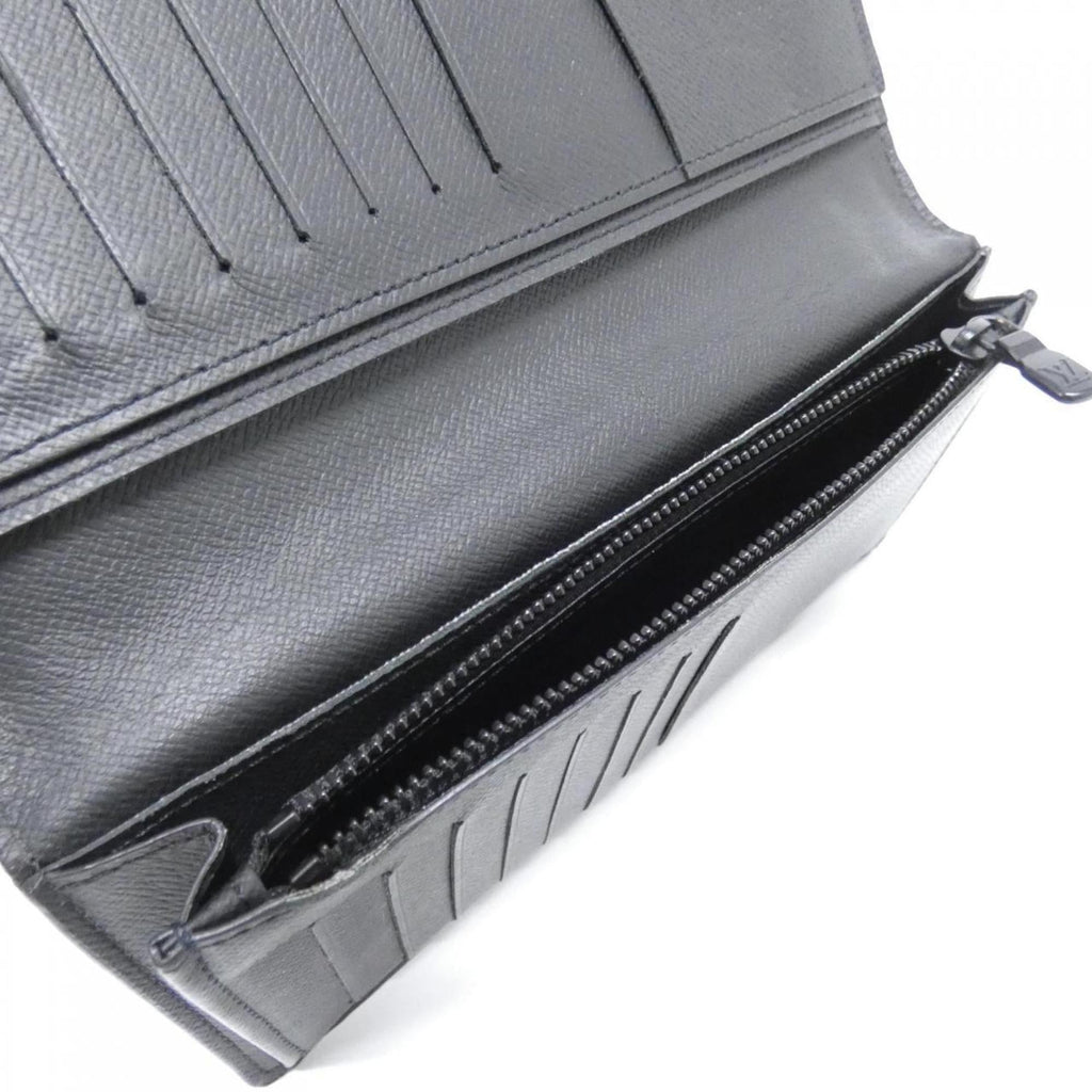 Louis Vuitton Blue Navy Black Coated Canvas Long Wallet