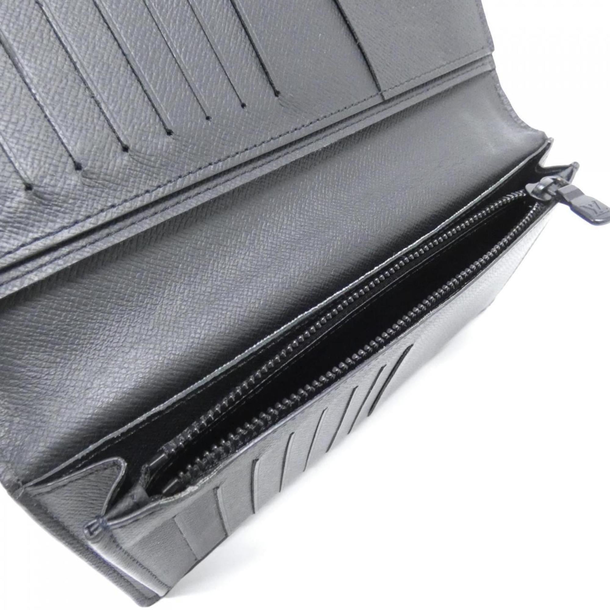 Louis Vuitton Blue Navy Black Coated Canvas Long Wallet