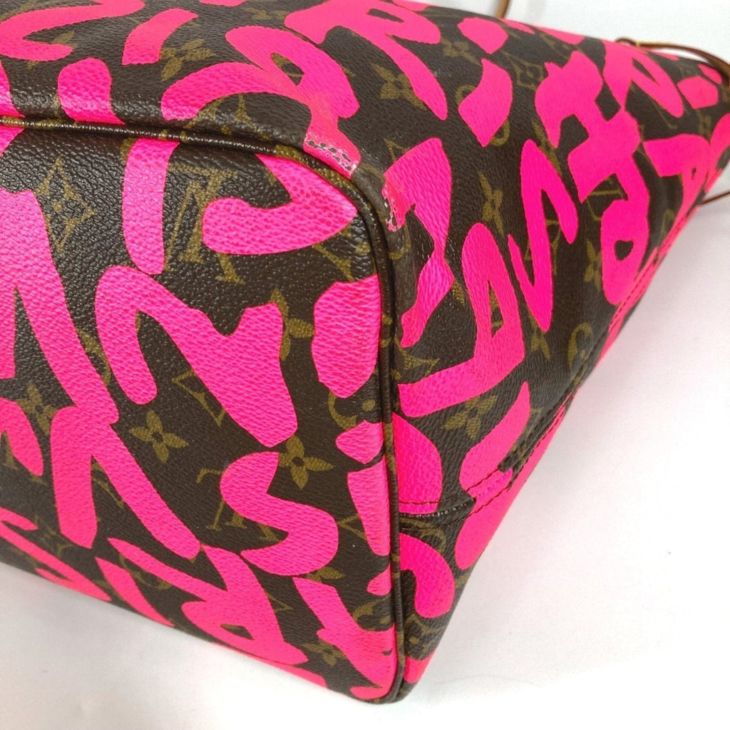 Louis Vuitton Fuchsia Pink Galle Pink Monogram Graffiti Shoulder Bag Tote Bag