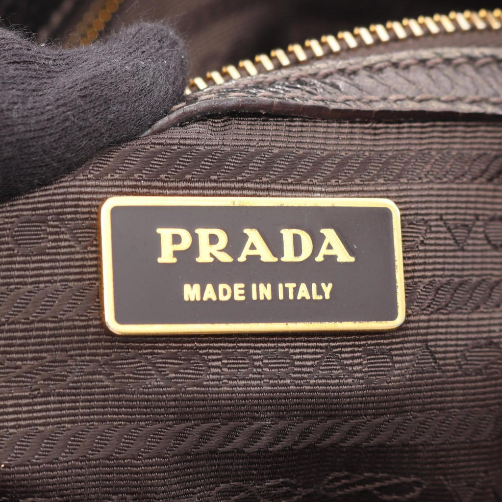 Prada Khaki Leather Handbag