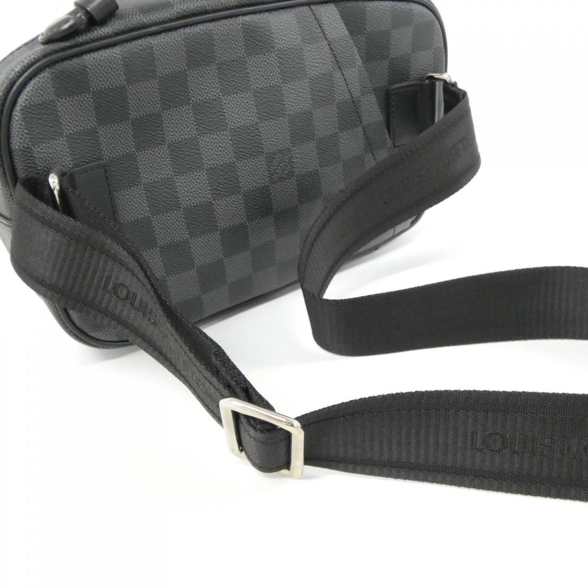 Louis Vuitton Dark Gray Graphite Gray Coated Canvas Shoulder Bag