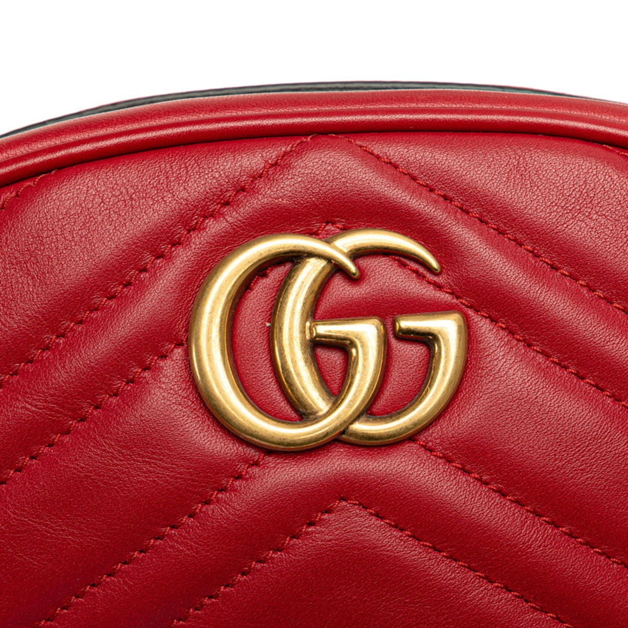 Gucci Gg Marmont Red Color Leather Sling Bag (Pre-Owned)