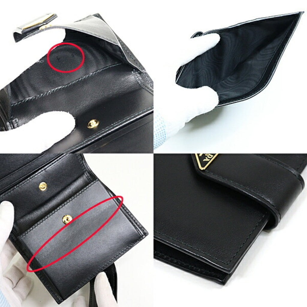 Prada Black Leather Wallet (Bi-Fold)