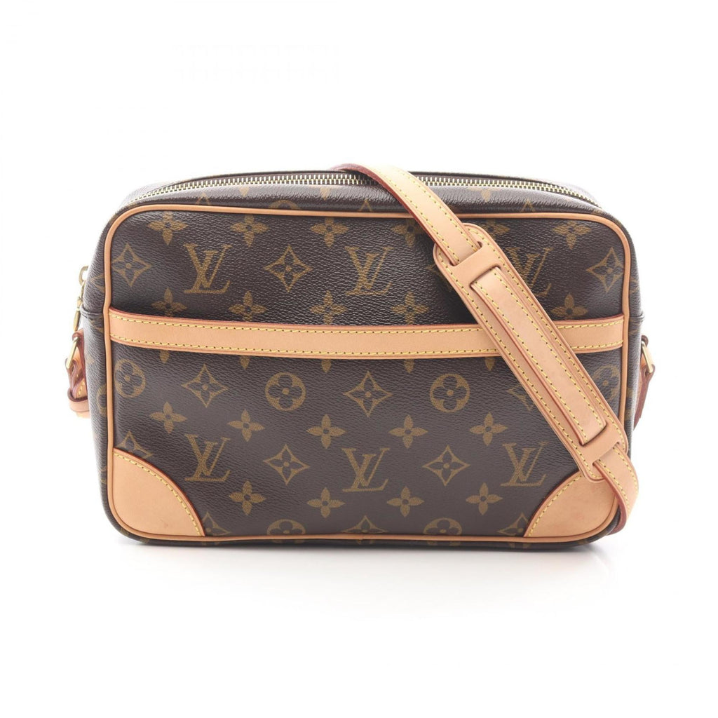 Louis Vuitton Brown Coated Canvas Leather Handbag Shoulder Bag