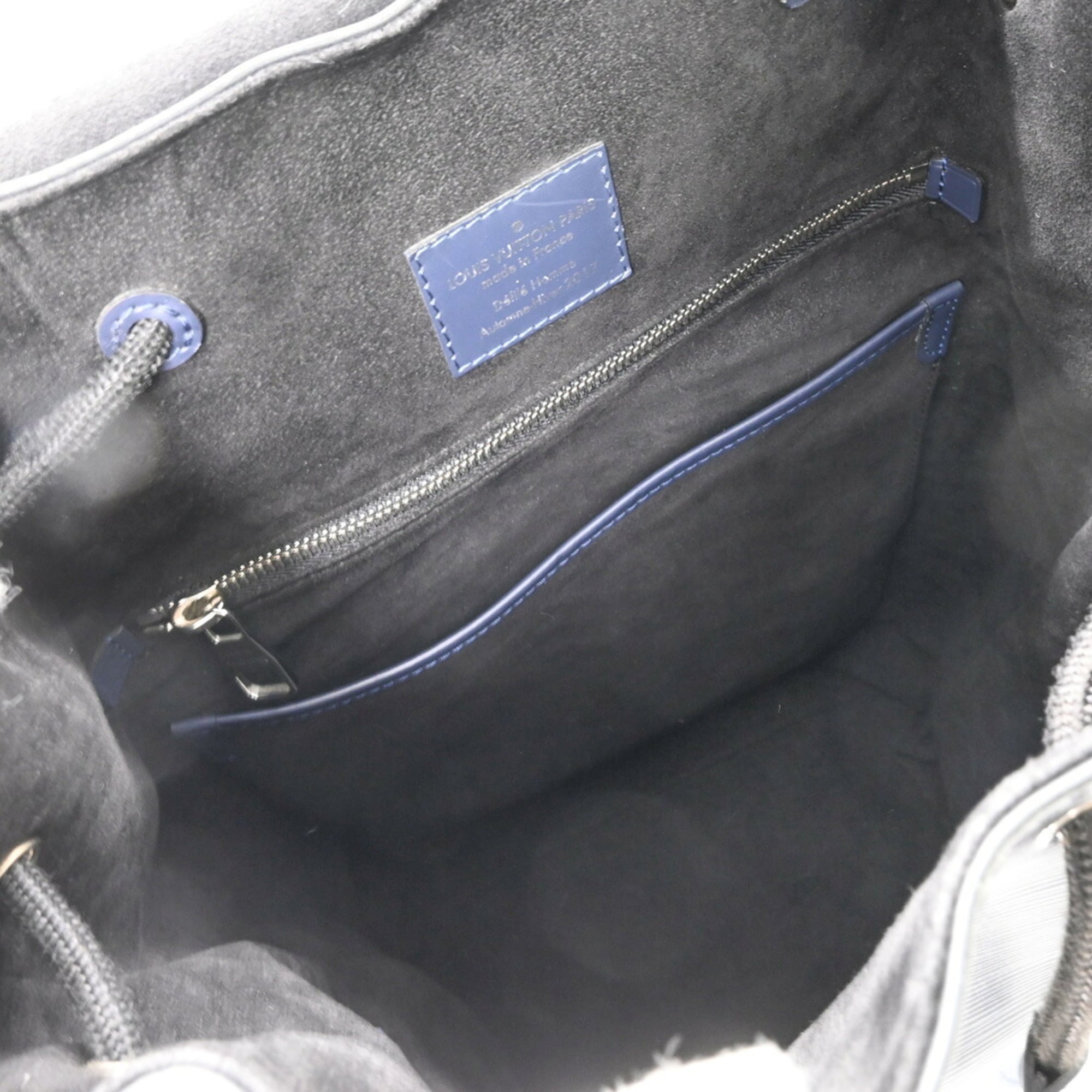 Louis Vuitton Black Blue Gray Monogram Eclipse Monogram Eclipse Epi Leather Backpack