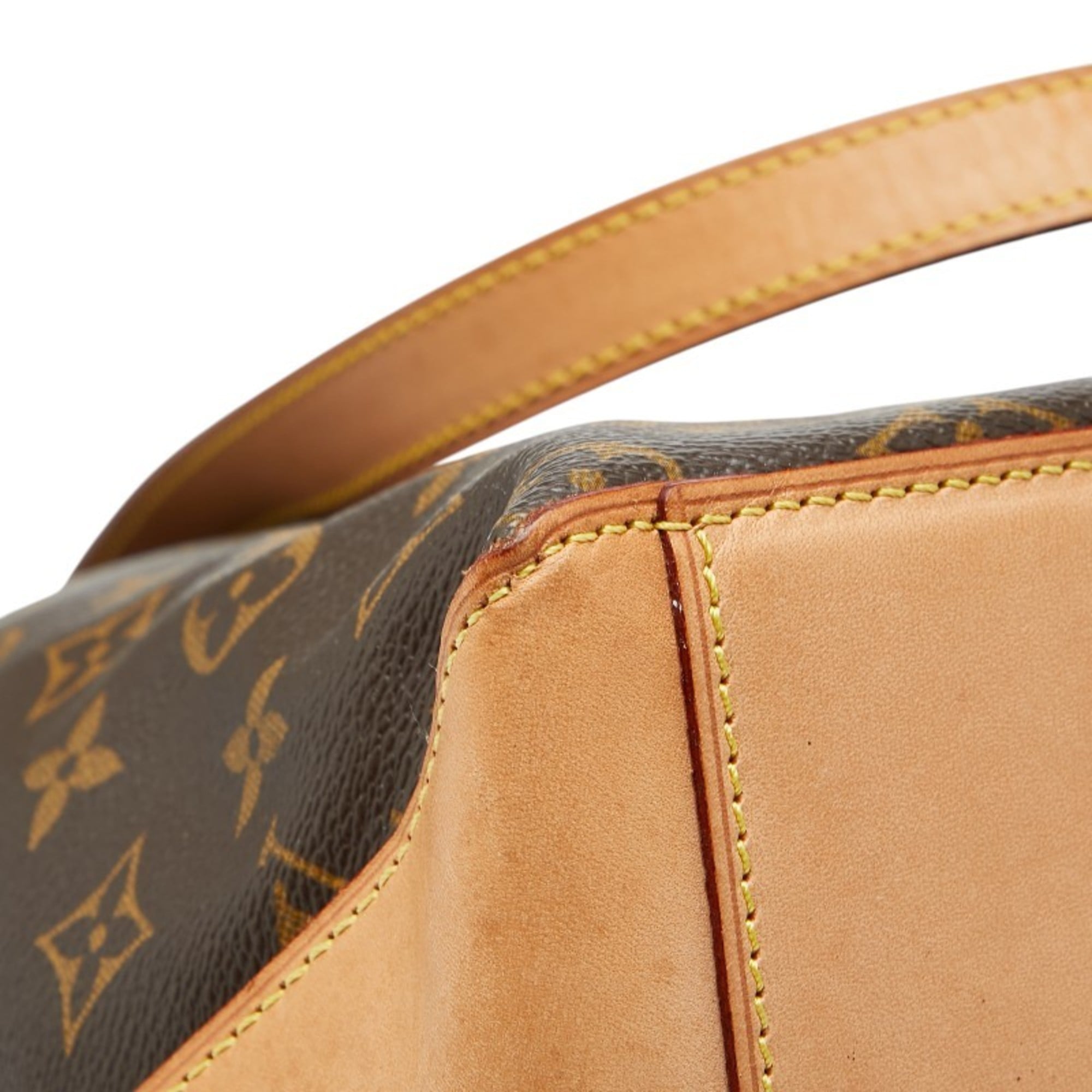 Louis Vuitton Brown Pvc Leather Shoulder Bag Tote Bag