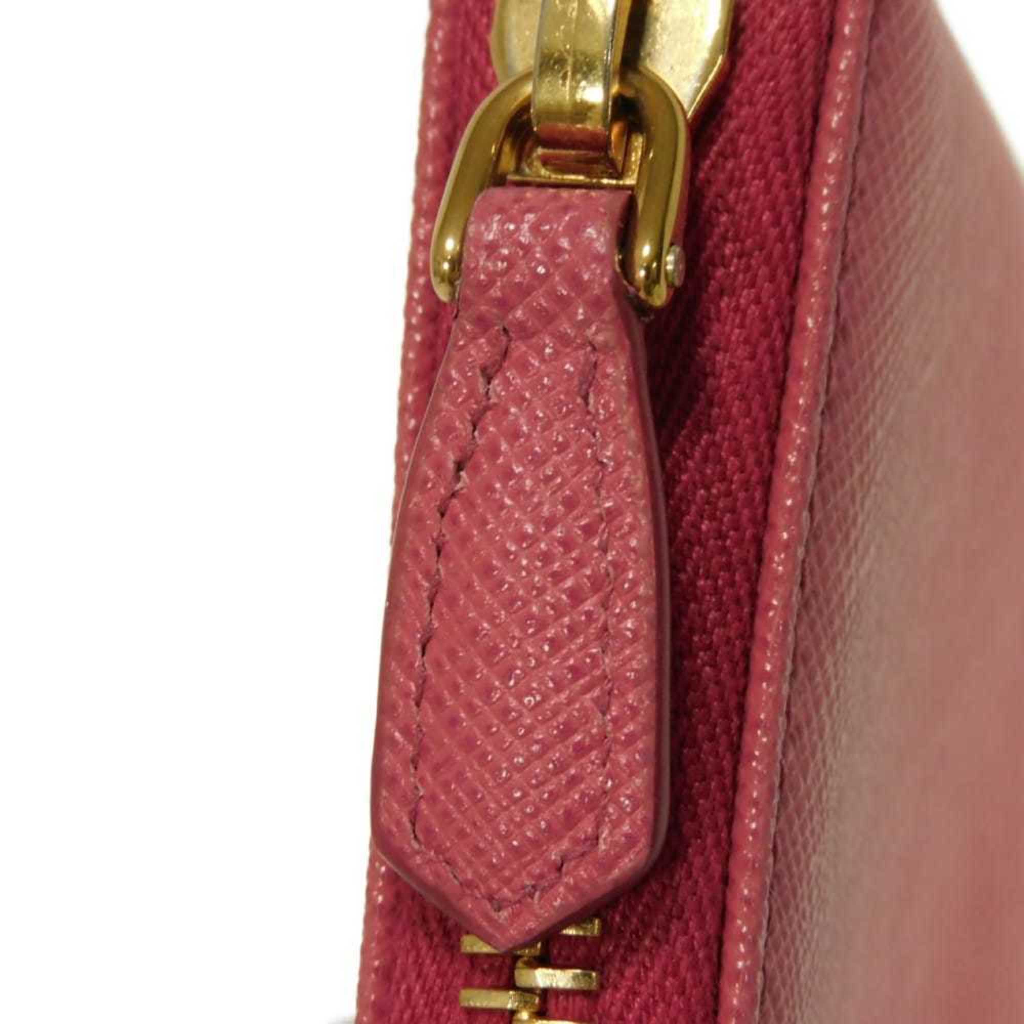 Prada Saffiano Pink Leather Coin Purse/Coin Case