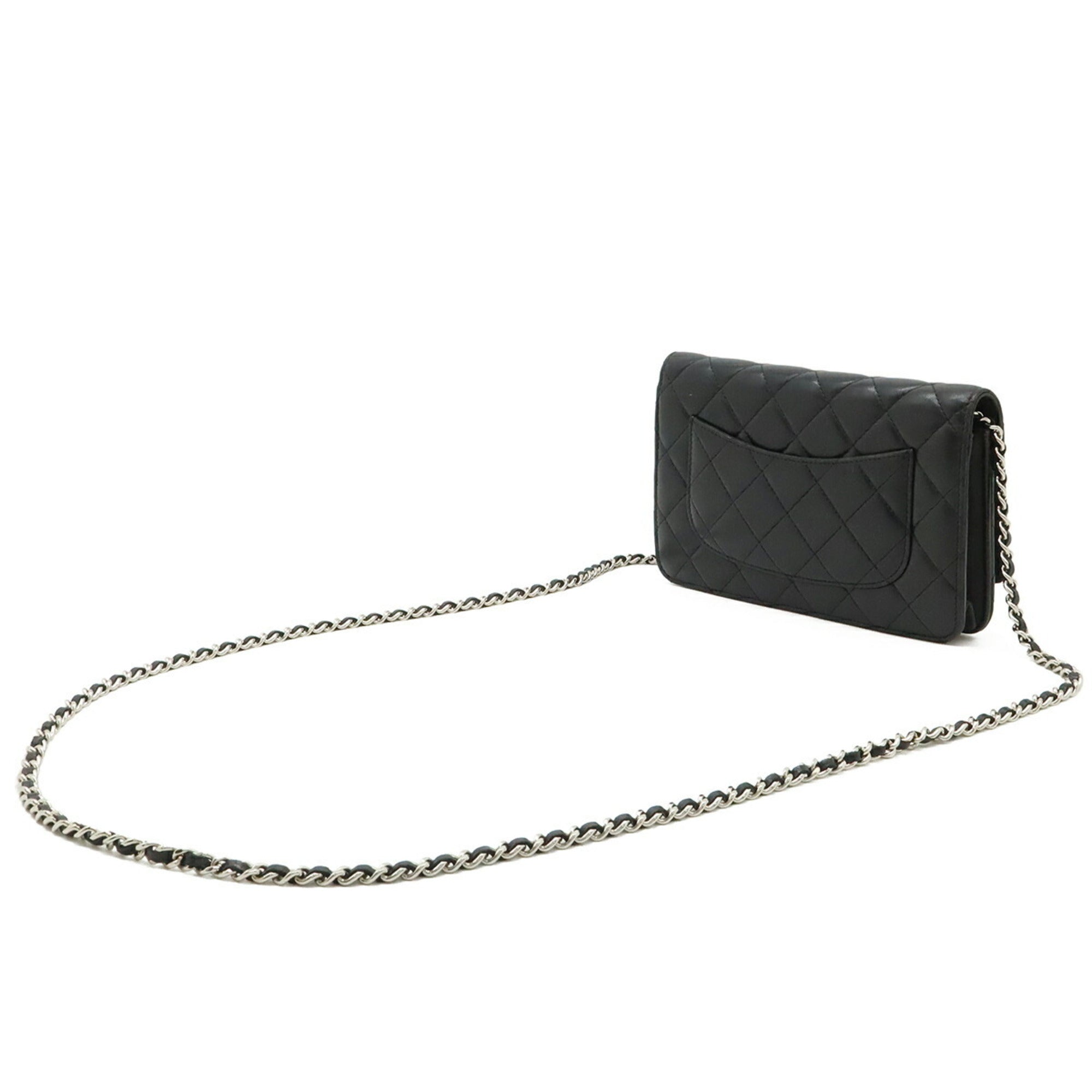 Chanel Black Leather Pochette Shoulder Bag