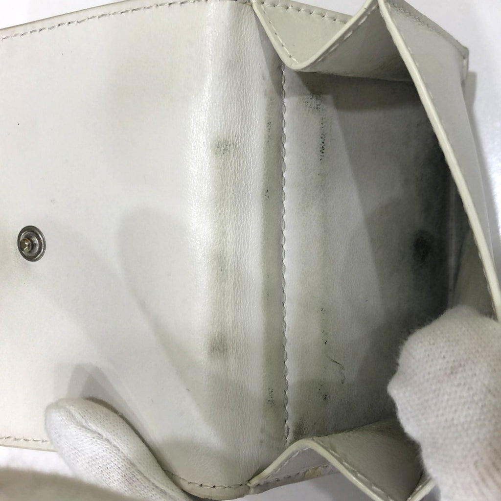 Bottega Veneta White Leather Wallet (Tri-Fold)
