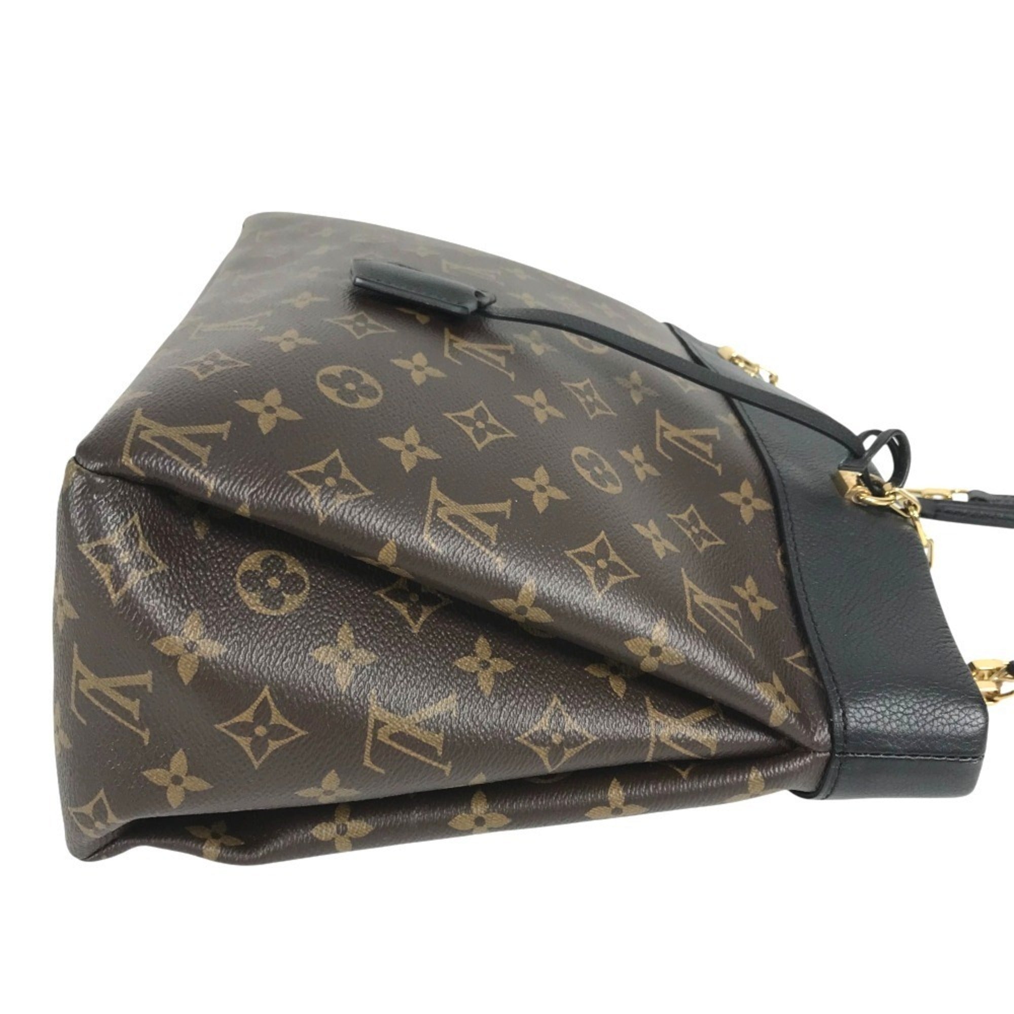 Louis Vuitton Black Brown Monogram Monogram Shoulder Bag Tote Bag