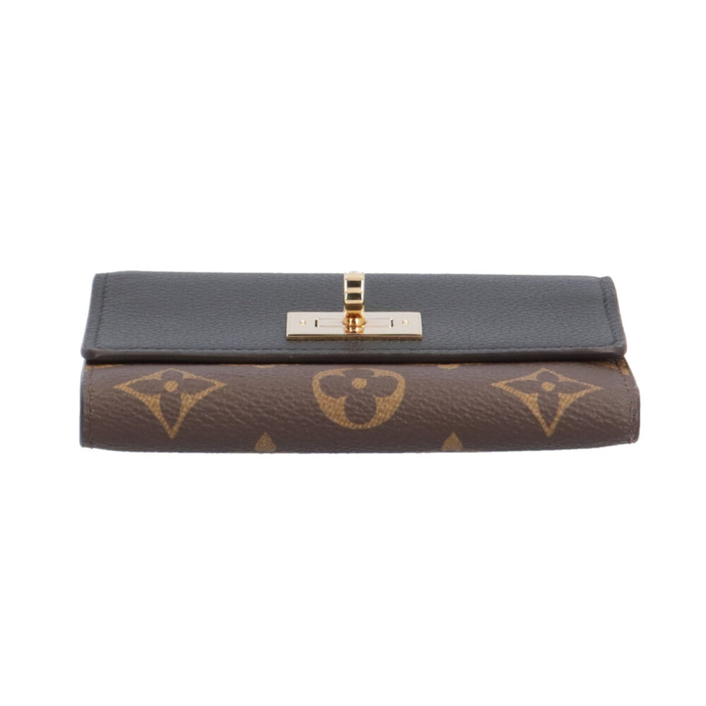 Louis Vuitton Black Brown Monogram Wallet (Tri-Fold)