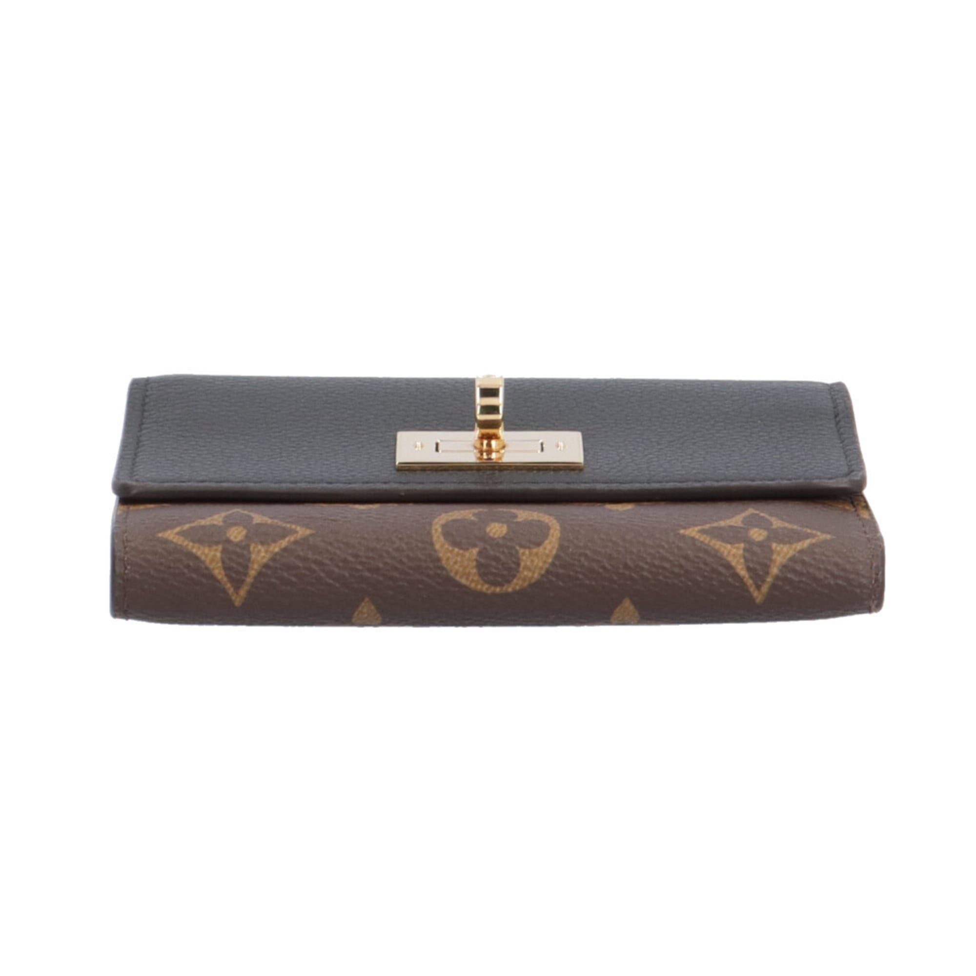 Louis Vuitton Black Brown Monogram Wallet (Tri-Fold)