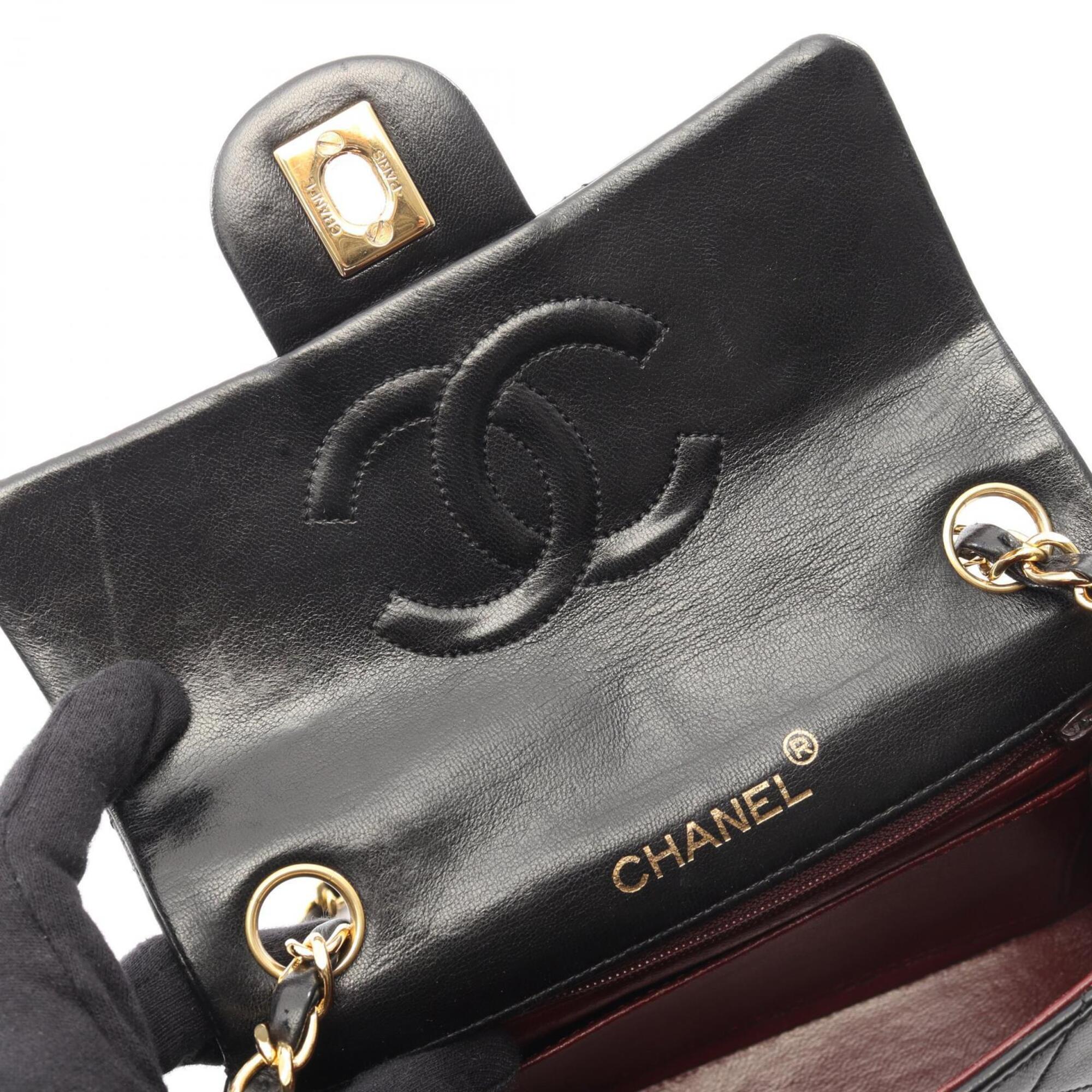 Chanel Black Leather Handbag Shoulder Bag