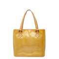 Louis Vuitton Lime Yellow Patent Leather Handbag Tote Bag