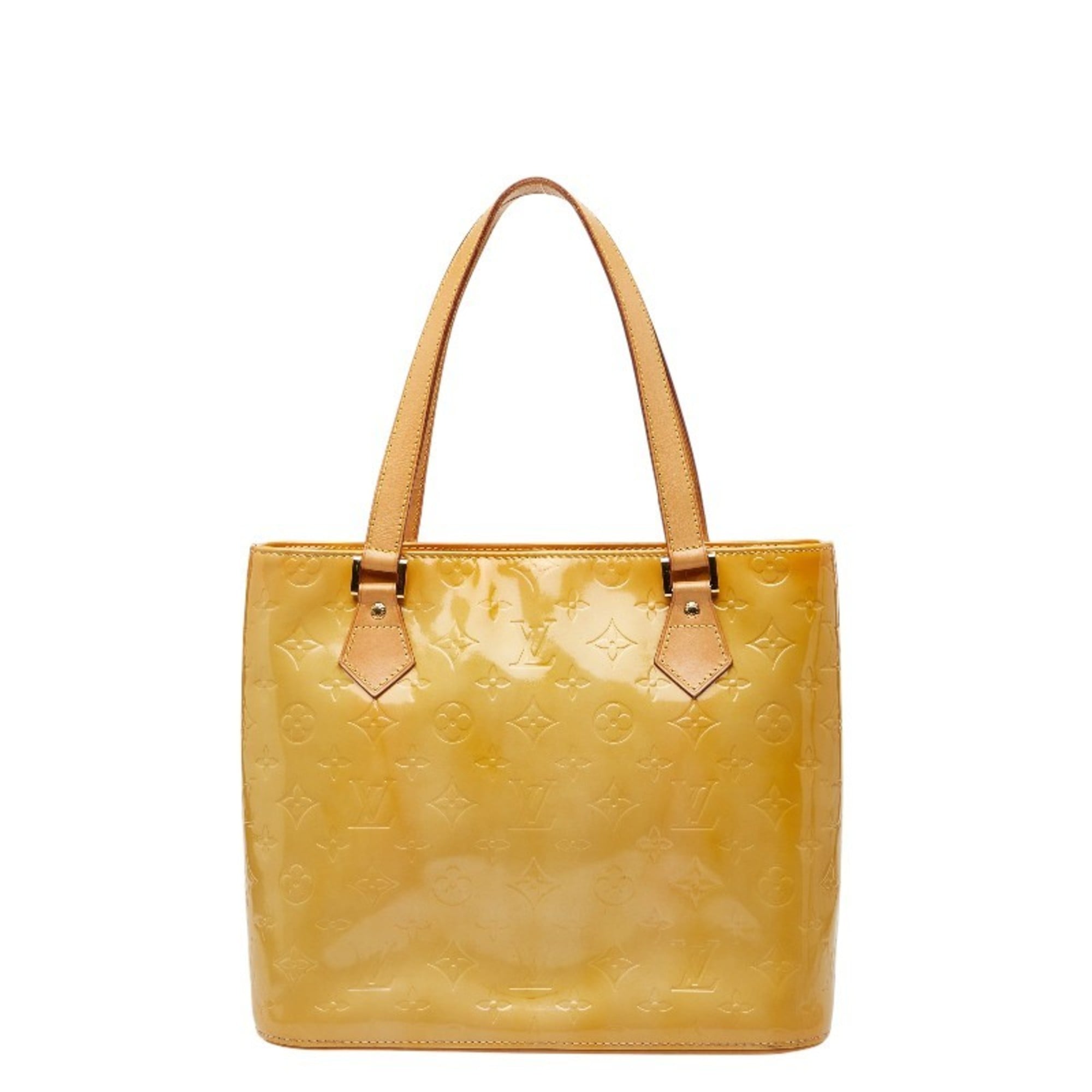 Louis Vuitton Lime Yellow Patent Leather Handbag Tote Bag