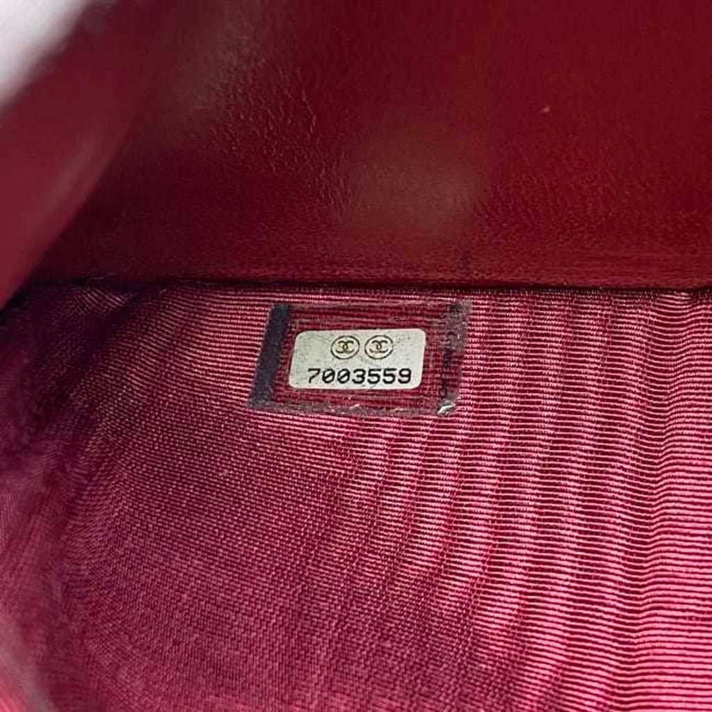 Chanel Red Color Grained Calfskin Leather Wallet (Bi-Fold)