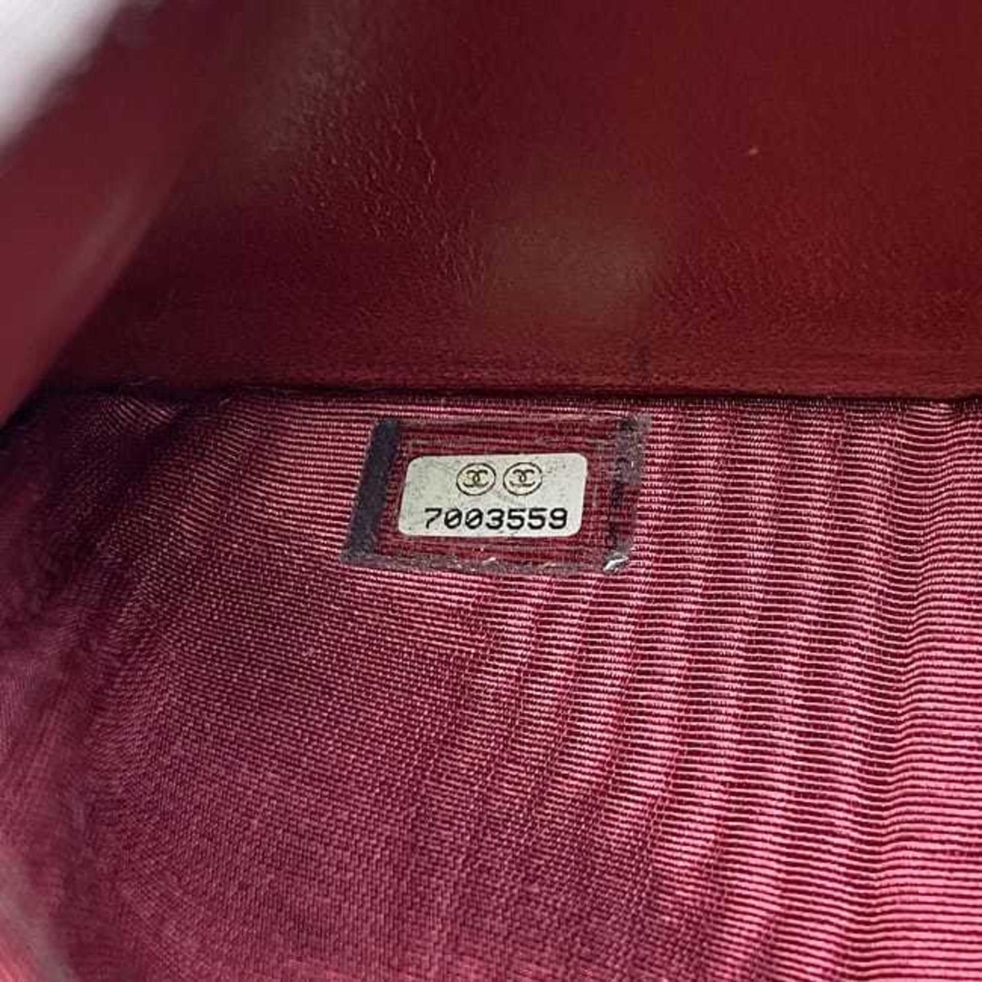 Chanel Red Color Grained Calfskin Leather Wallet (Bi-Fold)