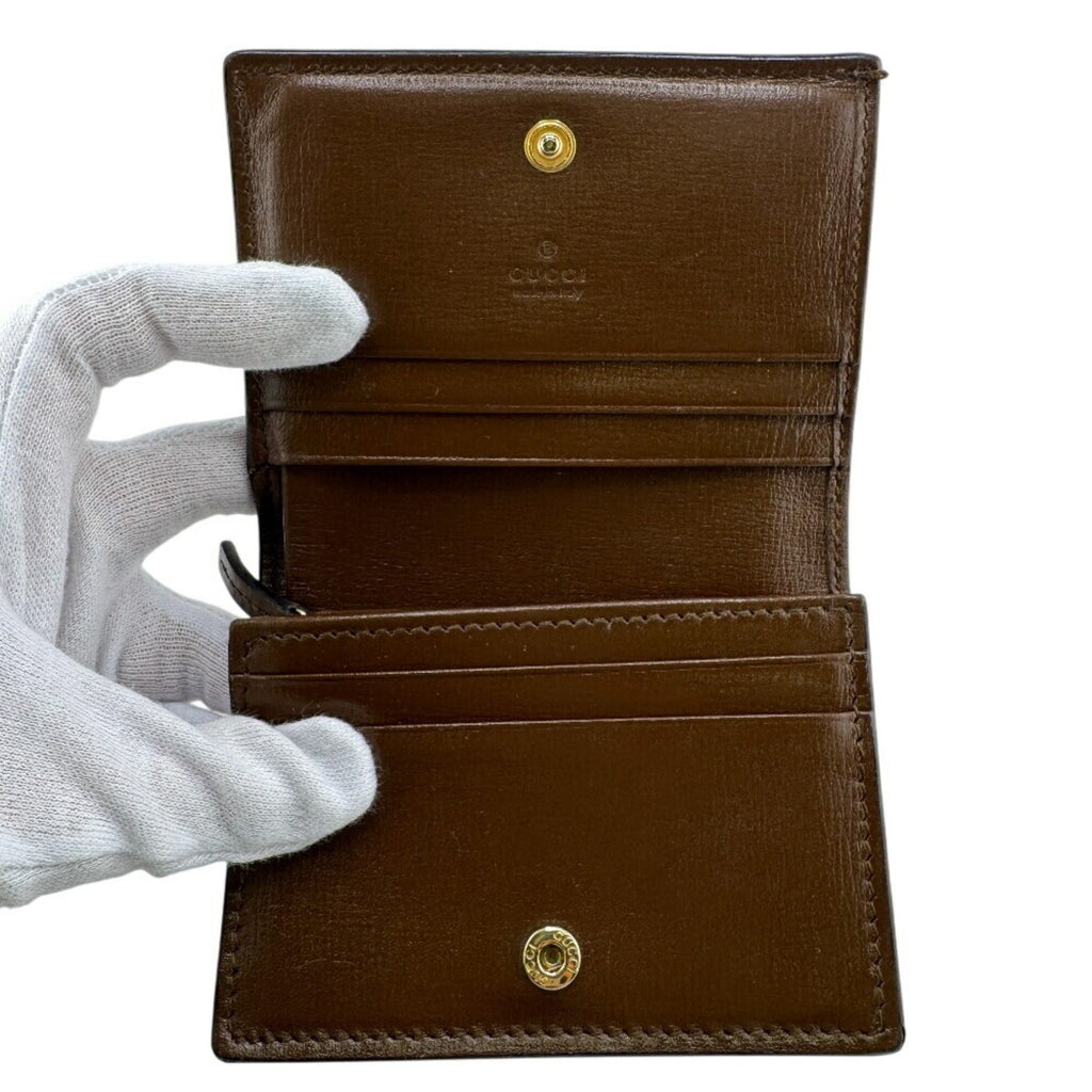 Gucci Gg Supreme Brown Red Color Gg Supreme Wallet (Bi-Fold) (Pre-Owned)