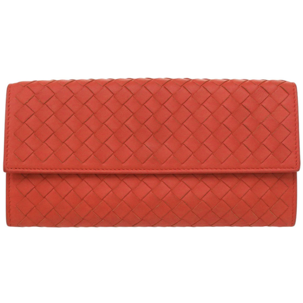 Bottega Veneta Red Color Intrecciato Long Wallet