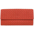 Bottega Veneta Red Color Intrecciato Long Wallet