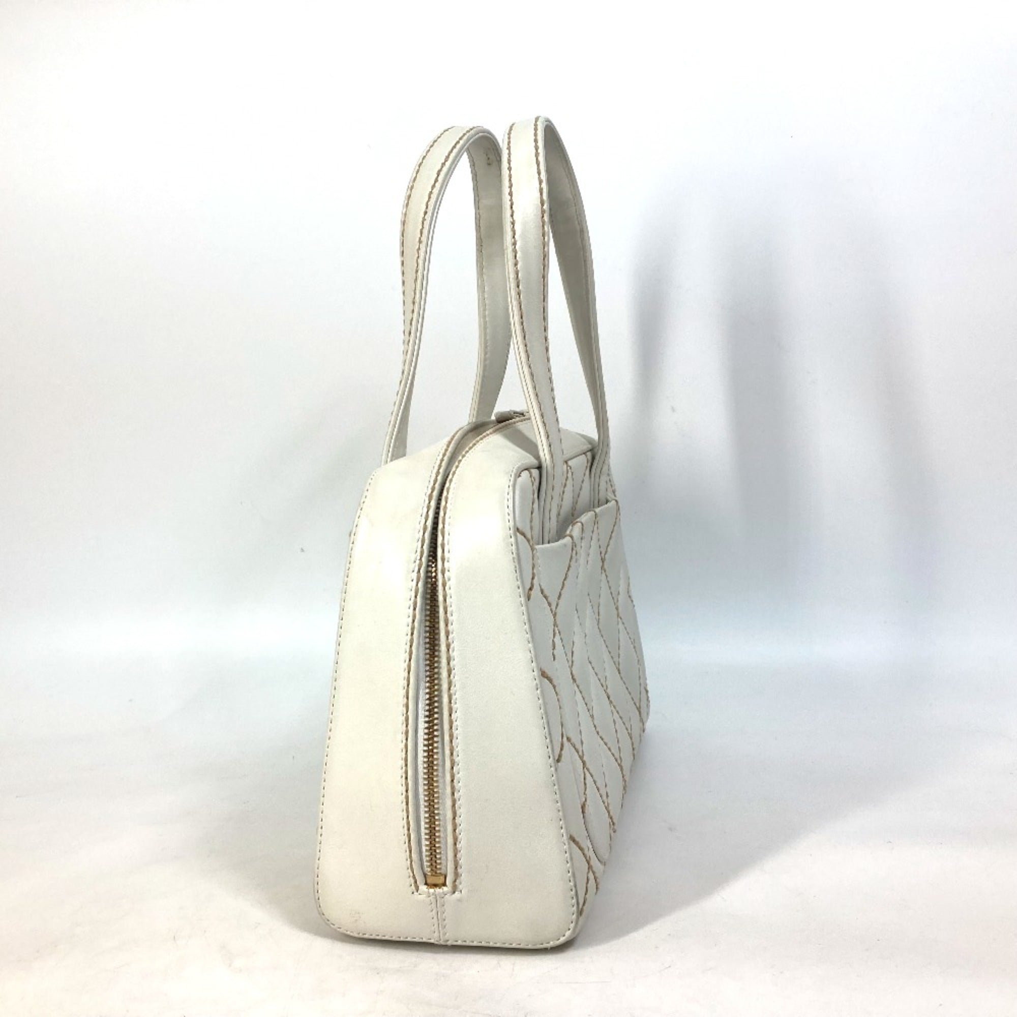Chanel White Leather Handbag