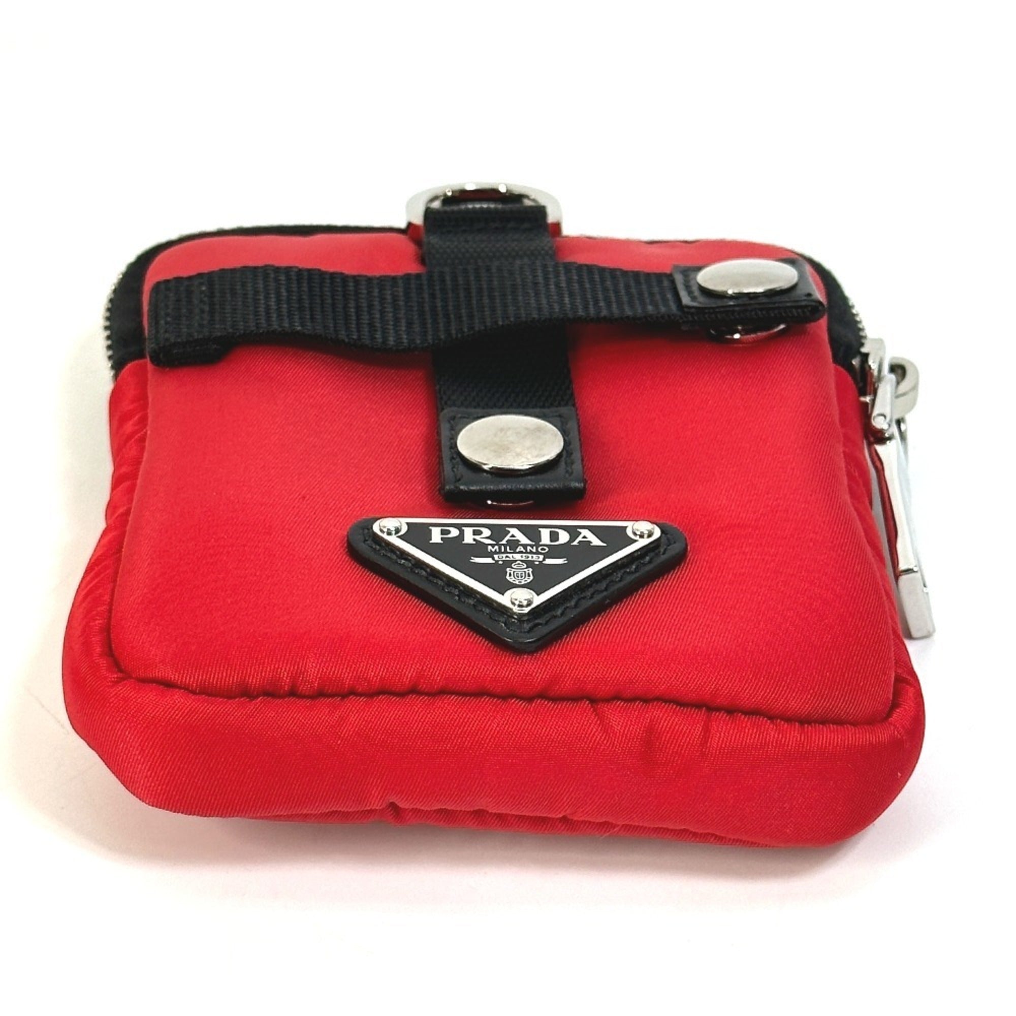Prada Black Red Color Nylon Pouch