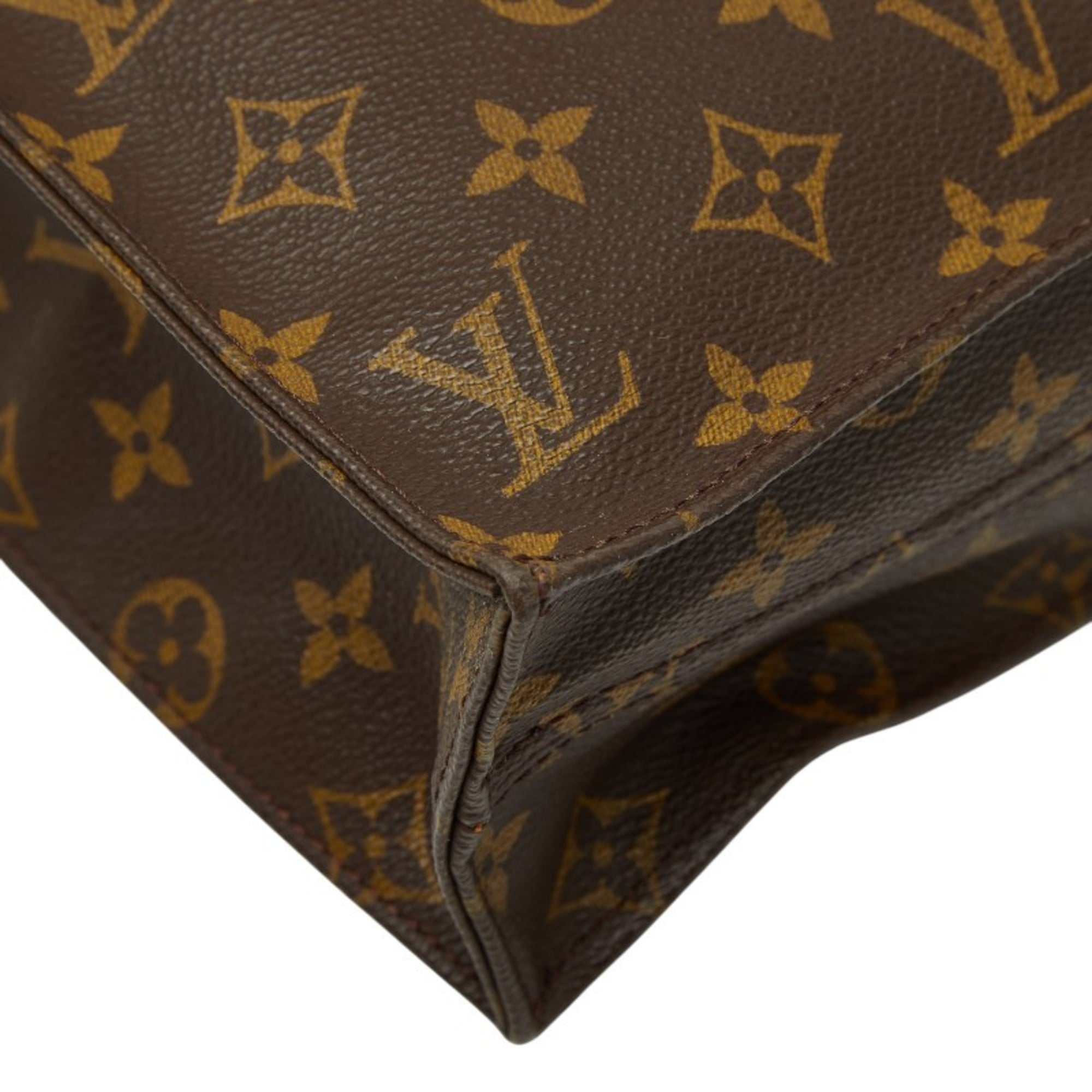 Louis Vuitton Brown Pvc Leather Handbag Tote Bag