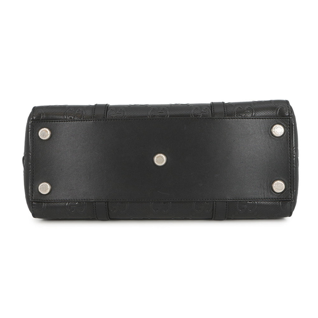 Gucci Black Leather Handbag Tote Bag (Pre-Owned)