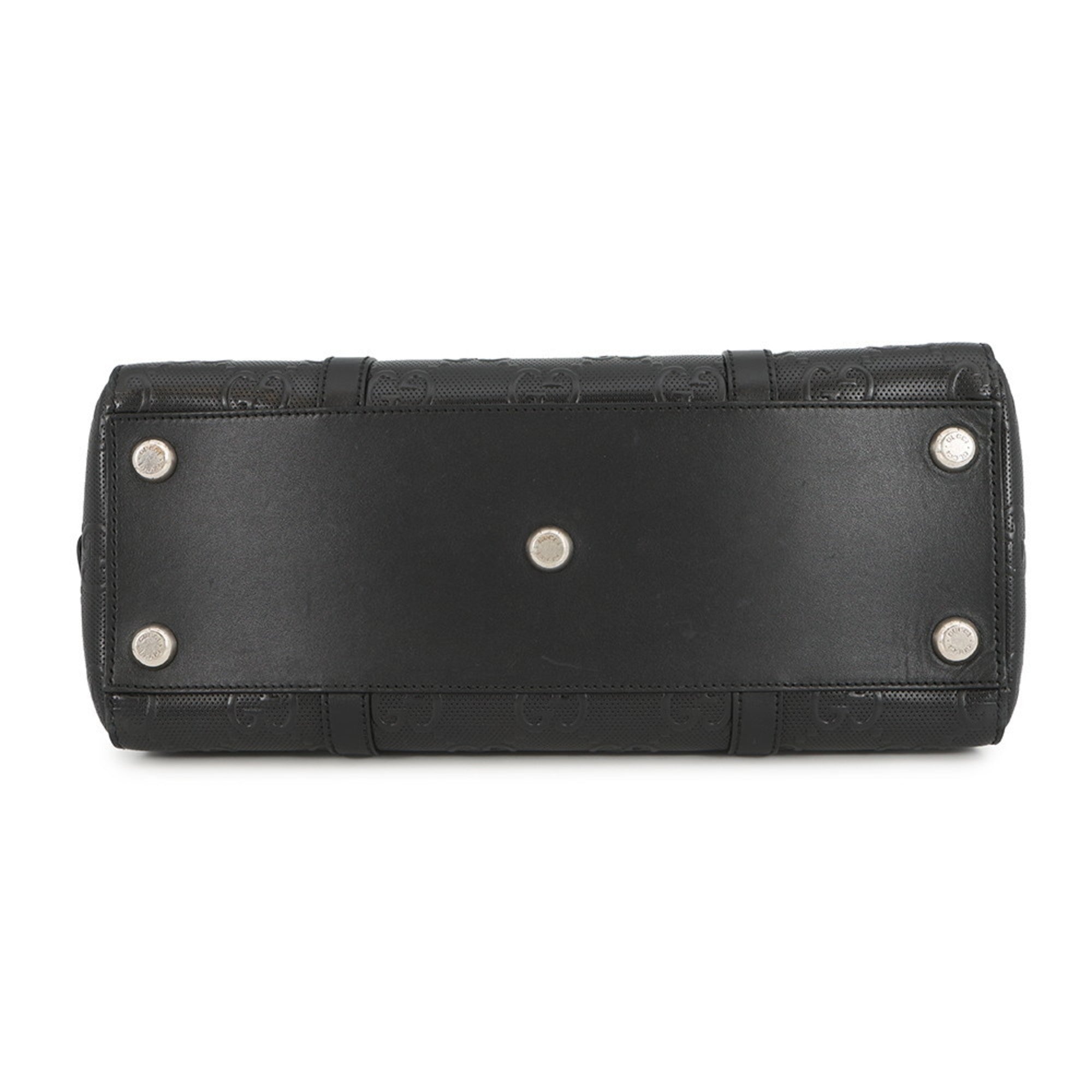 Gucci Black Leather Handbag Tote Bag (Pre-Owned)