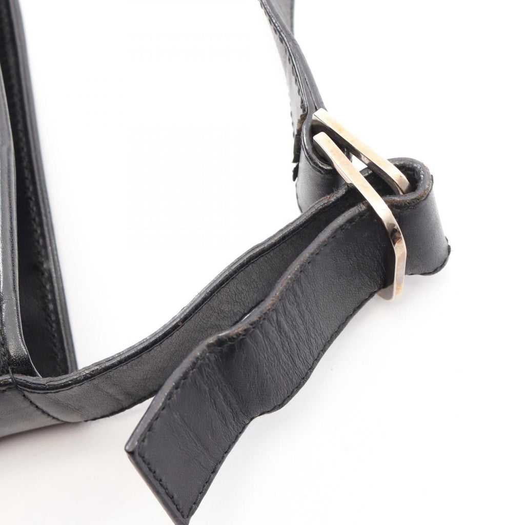 Gucci Black Canvas Leather Handbag Shoulder Bag (Pre-Owned)