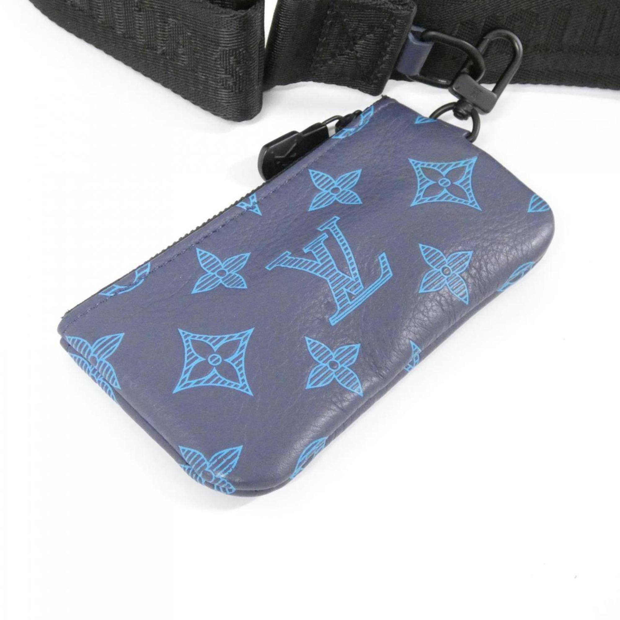 Louis Vuitton Black Blue Leather Shoulder Bag