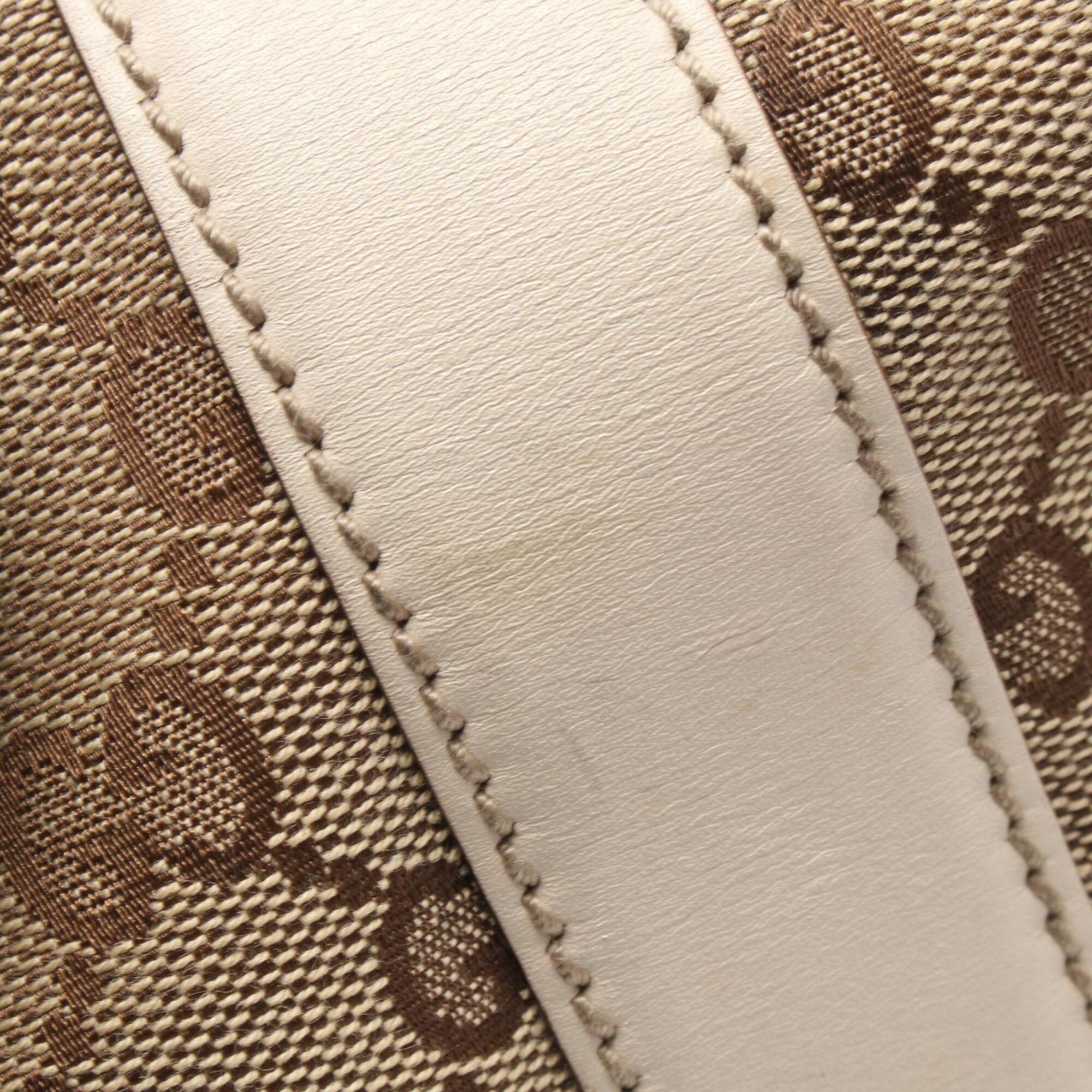 Gucci Gg Imprimé Beige Brown Ivory Gg Canvas Leather Handbag Shoulder Bag (Pre-Owned)