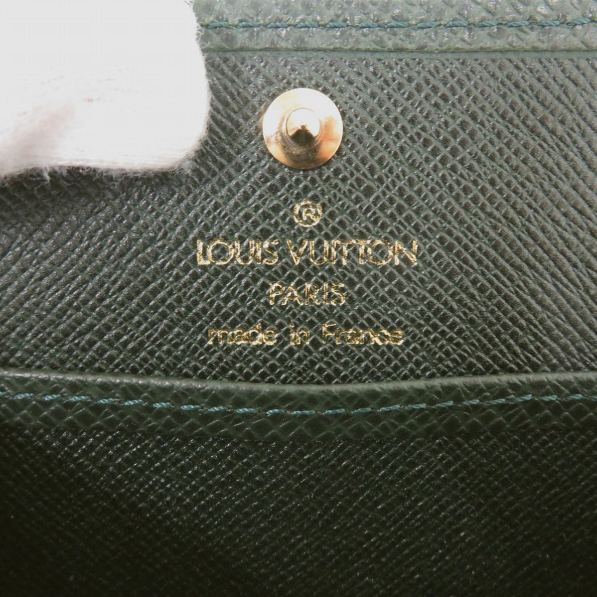 Louis Vuitton Green Taiga Leather Leather Coin Purse/Coin Case