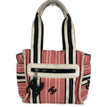Chanel Black Pink White Canvas Leather Shoulder Bag Tote Bag