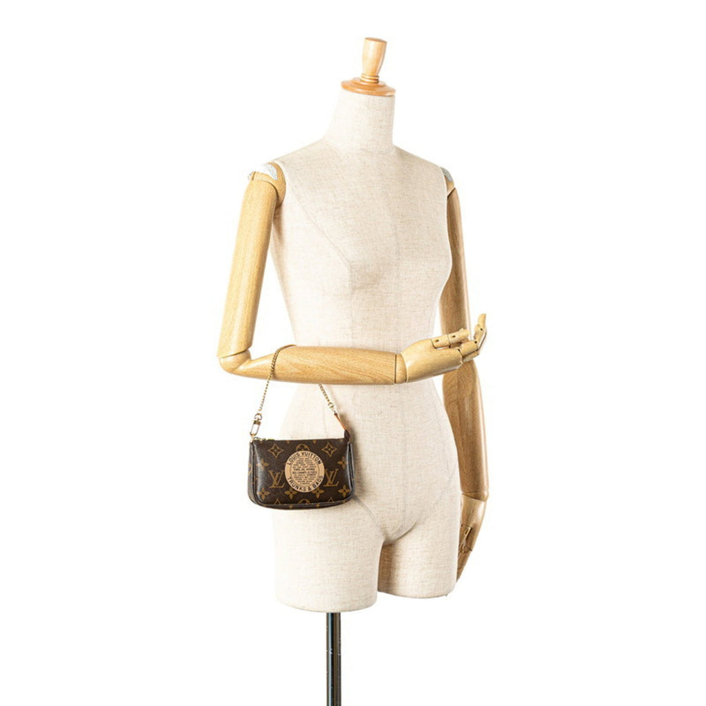 Louis Vuitton Brown Pvc Leather Pochette Pouch
