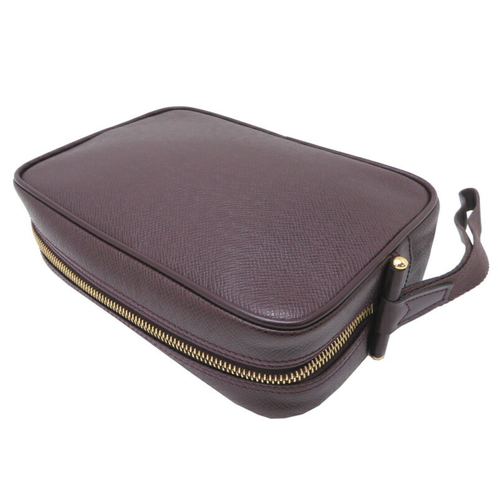 Louis Vuitton Acajou Brown Taiga Leather Clutch Bag Pouch