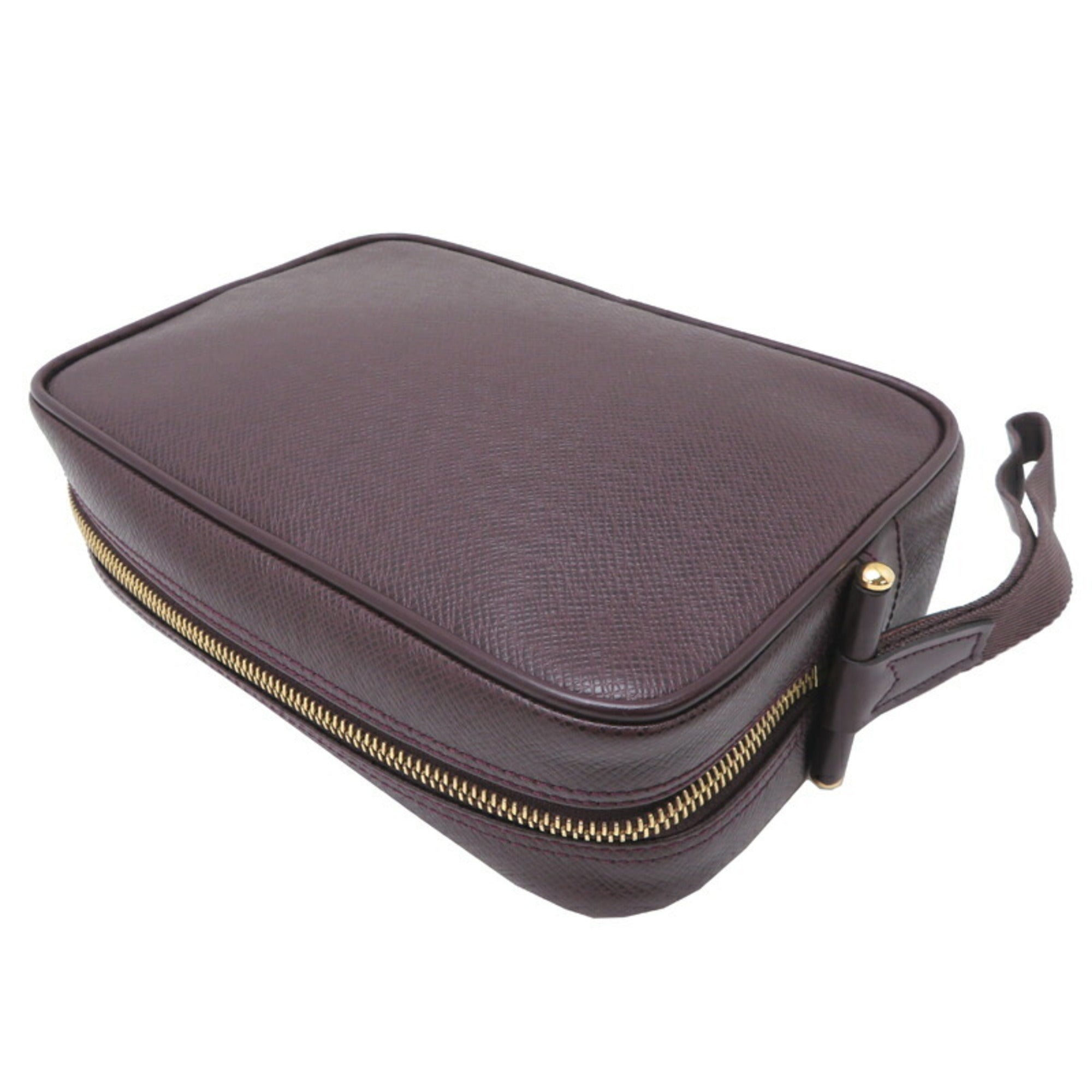 Louis Vuitton Acajou Brown Taiga Leather Clutch Bag Pouch