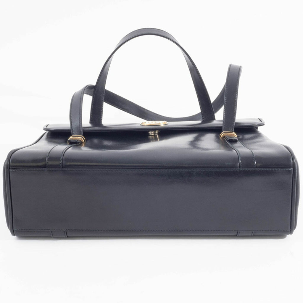 Gucci Black Leather Shoulder Bag Tote Bag (Pre-Owned)