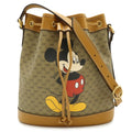 Gucci Beige Light Brown Coated Canvas Leather Shoulder Bag (Pre-Owned)