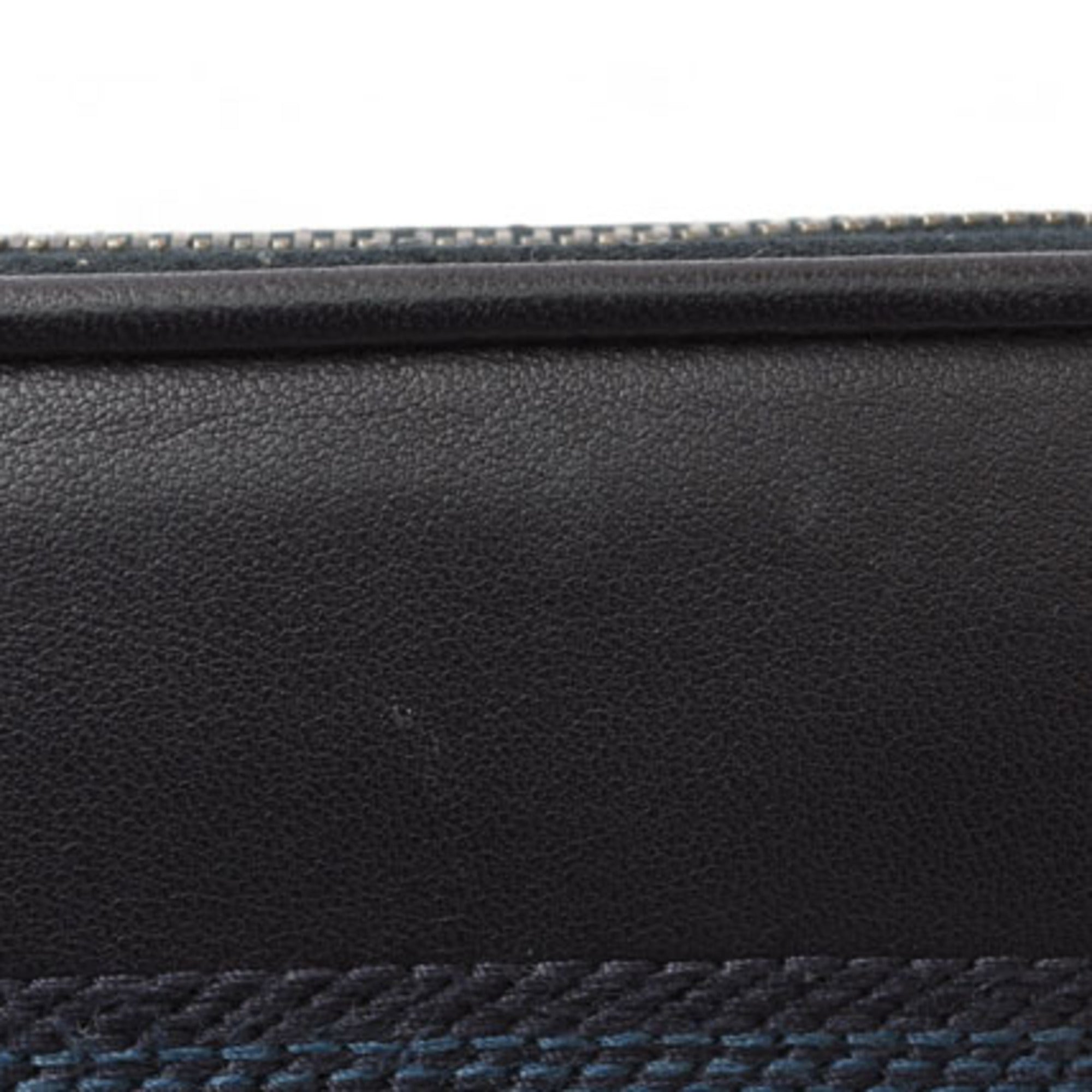 Bottega Veneta Navy Leather Long Wallet (Bi-Fold)