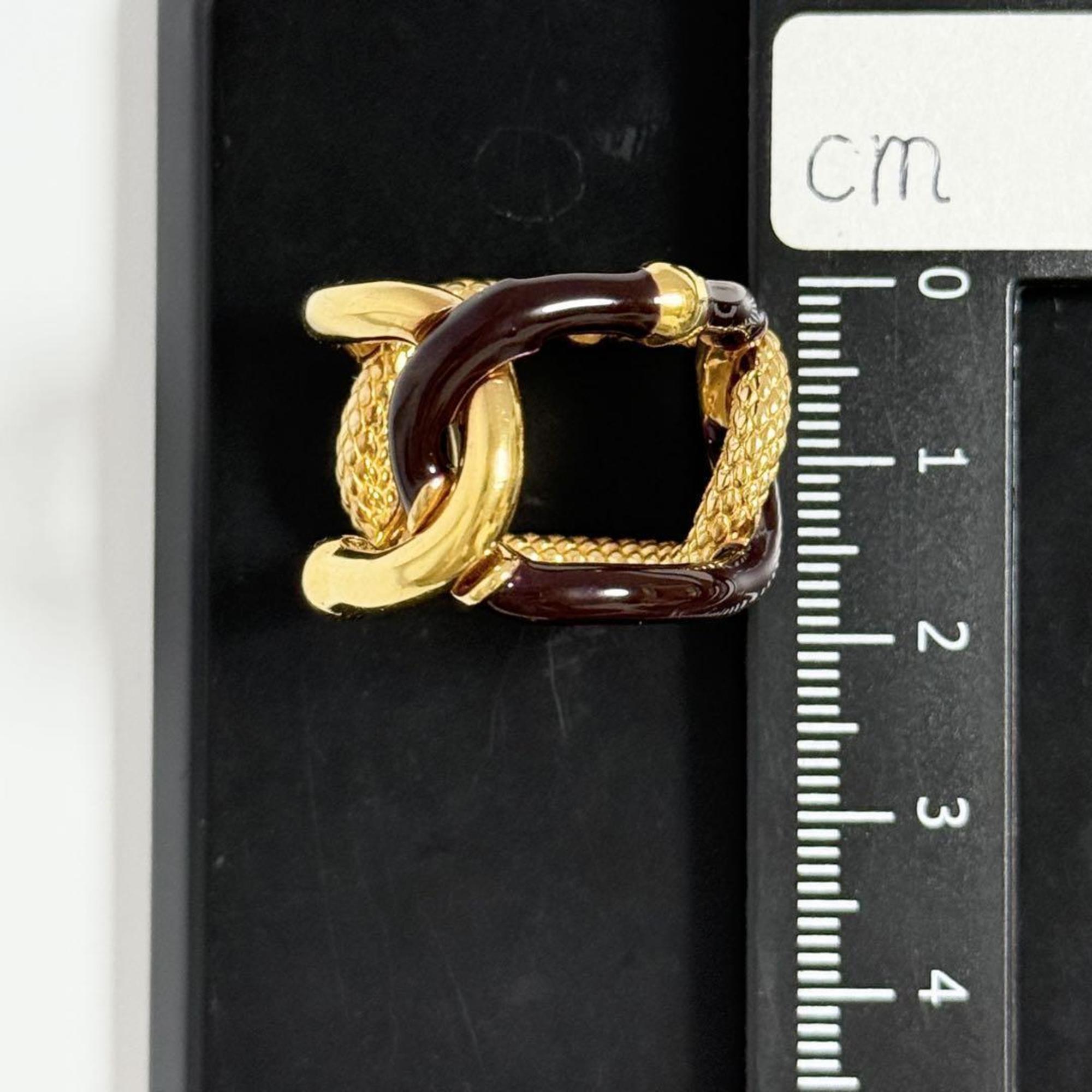 Bottega Veneta Gold Brown Silver 925 Band Ring