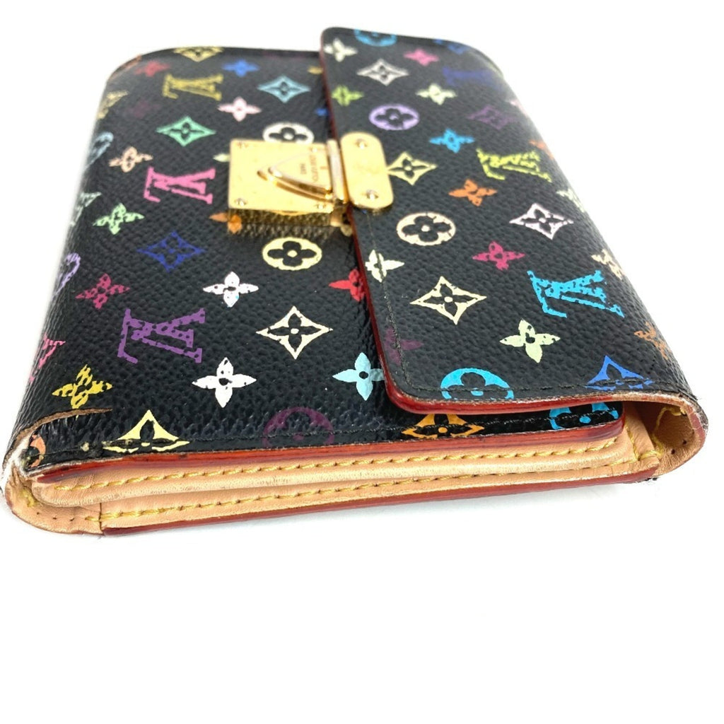 Louis Vuitton Black Multi-Color Noir Monogram Multicolore Canvas Wallet (Tri-Fold)