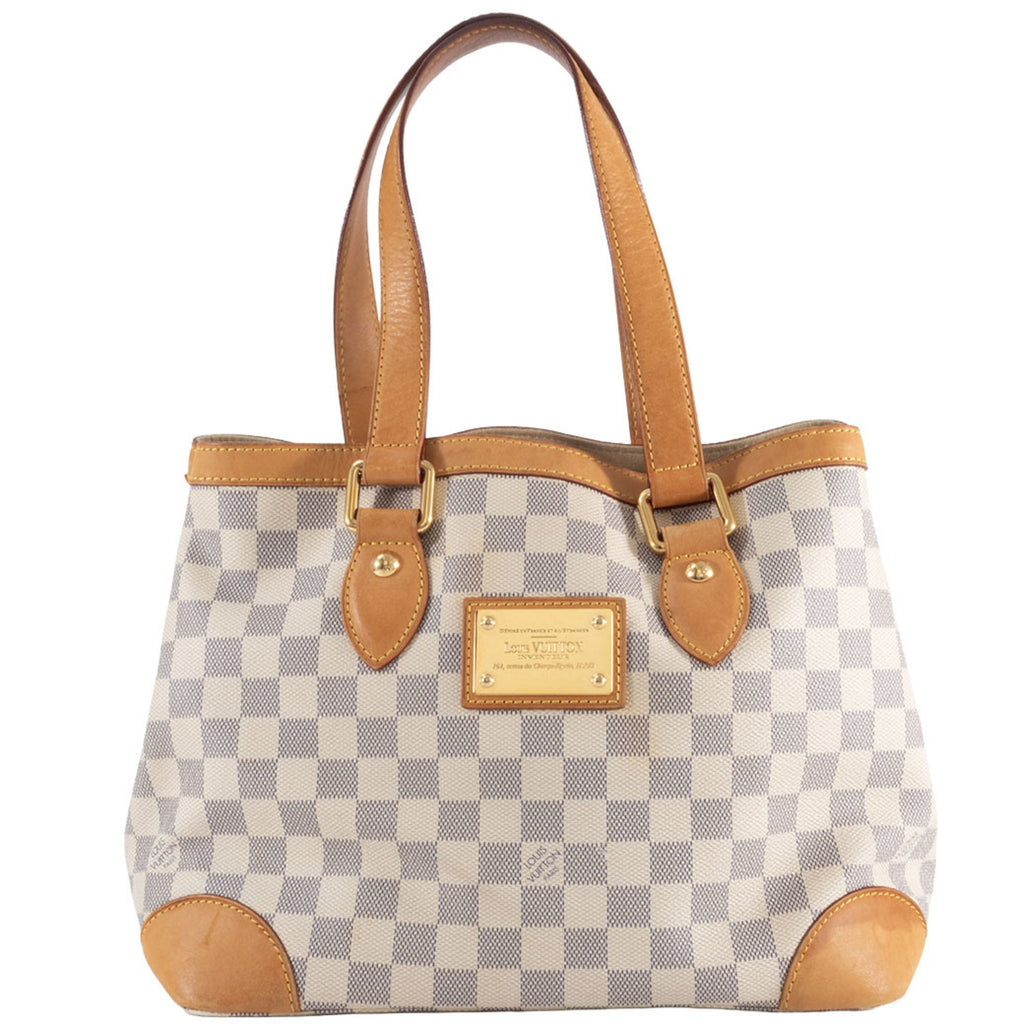Louis Vuitton Beige Ivory White Canvas Damier Azur Handbag