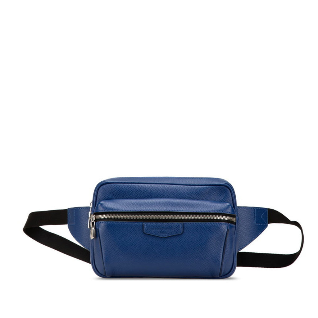 Louis Vuitton Black Blue Leather Sling Bag