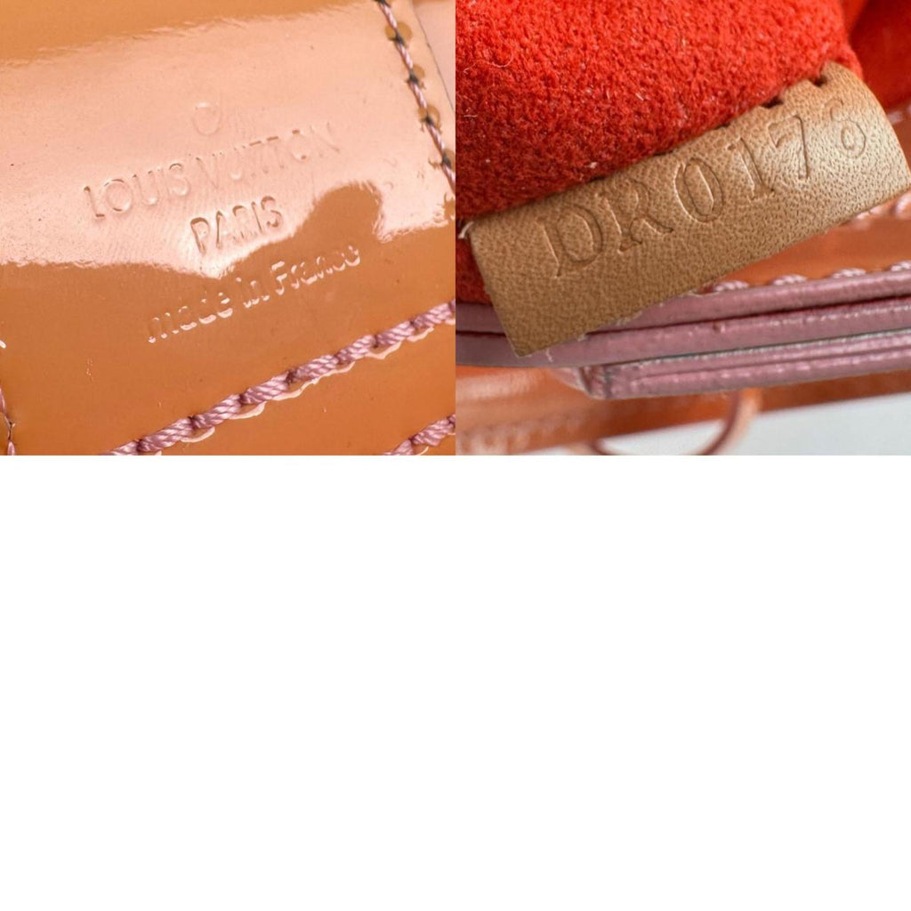 Louis Vuitton Pink Beige Red Color Patent Leather Handbag Shoulder Bag