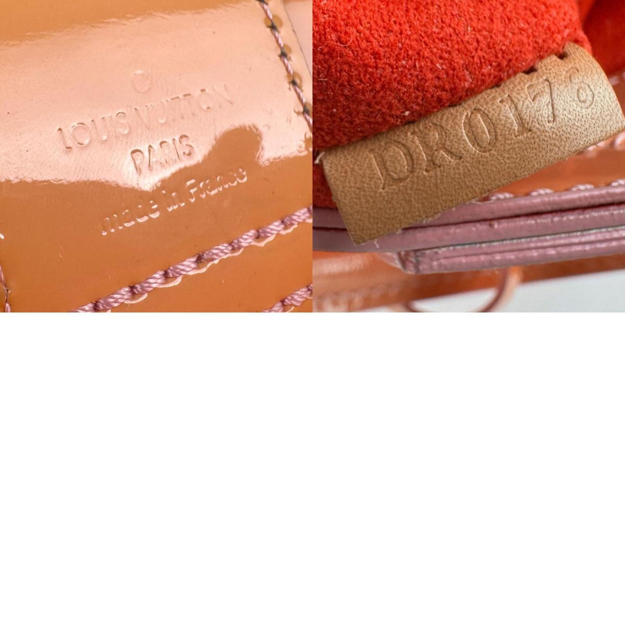 Louis Vuitton Pink Beige Red Color Patent Leather Handbag Shoulder Bag