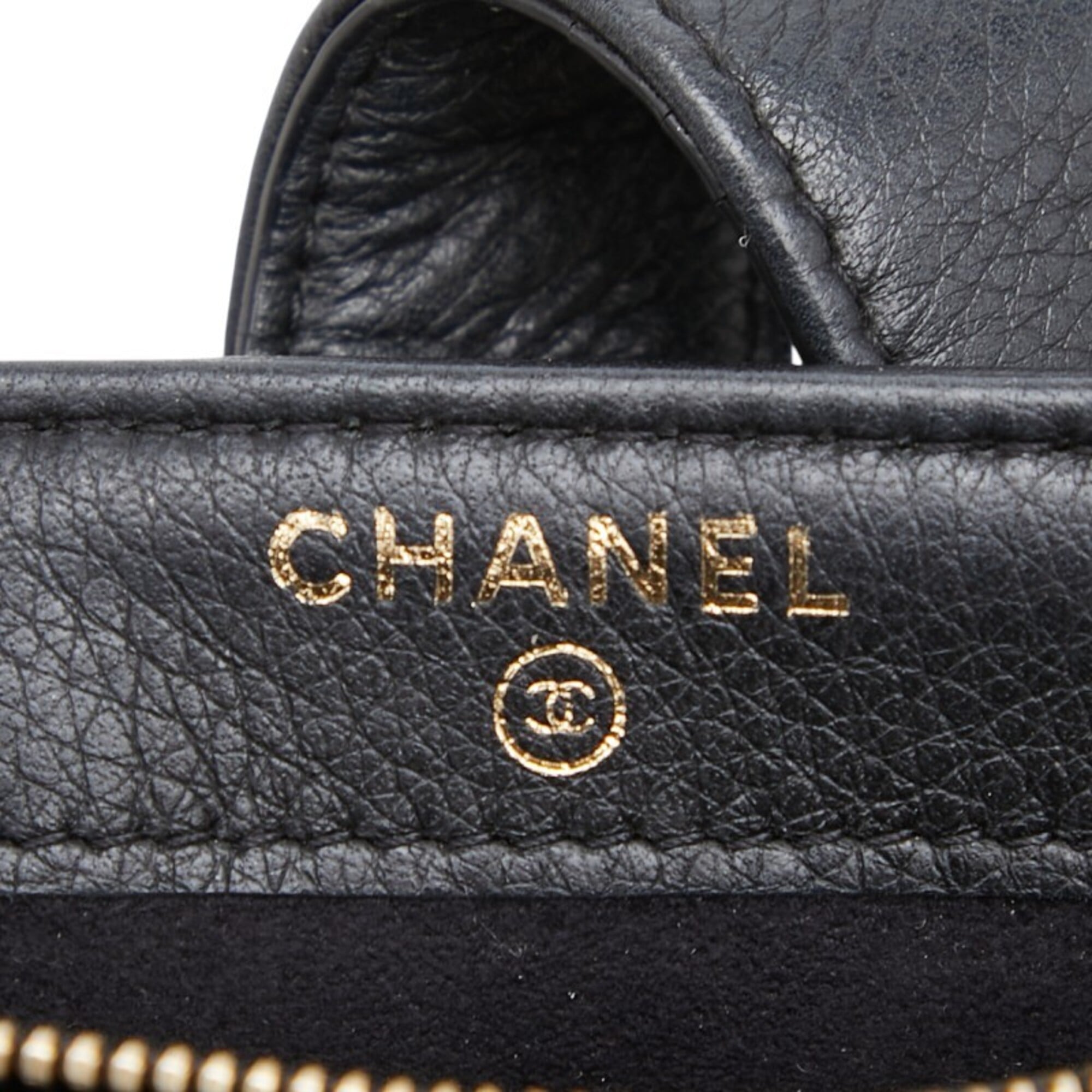 Chanel Black Leather Rhinestone Handbag