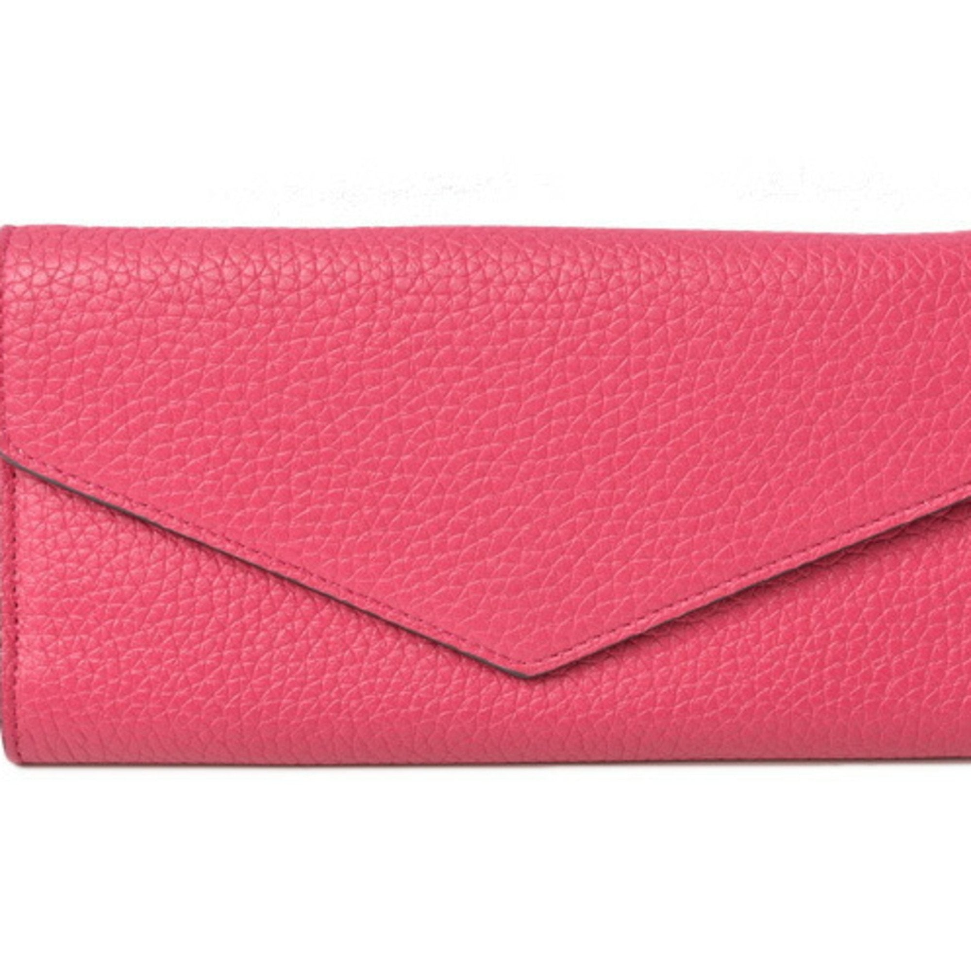 Christian Dior Diorissimo Light Blue Rose Pink Leather Long Wallet (Bi-Fold) (Pre-Owned)