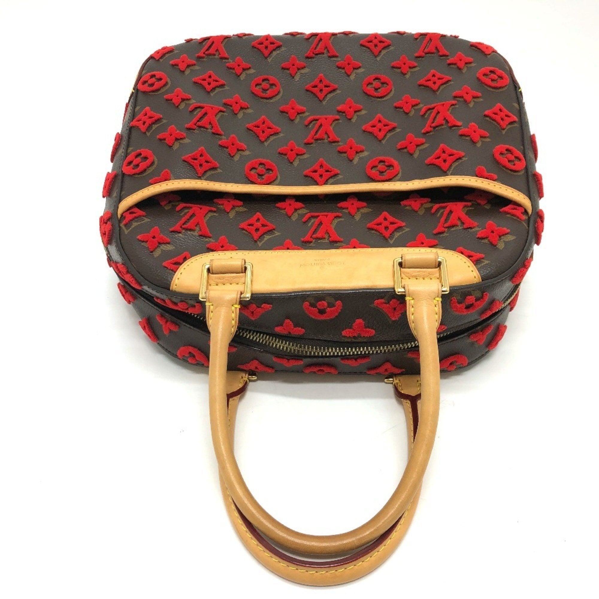 Louis Vuitton Monogram Tuffetage Brown Red Color Monogram Handbag