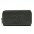 Chanel Metallic Gray Grained Calfskin Long Wallet (Bi-Fold)